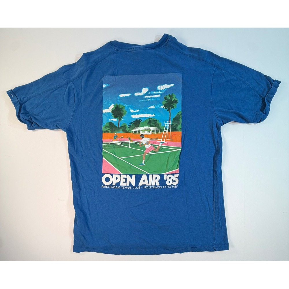 Scotch & Soda Amsterdam Open Air 85 Tennis Graphic T-Shirt Blue Mens M